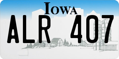 IA license plate ALR407