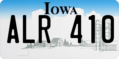 IA license plate ALR410