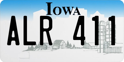 IA license plate ALR411