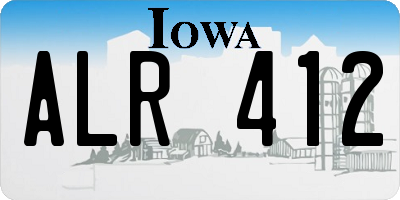 IA license plate ALR412