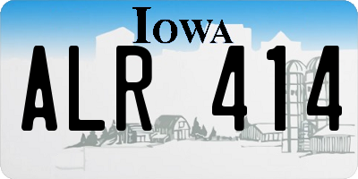 IA license plate ALR414