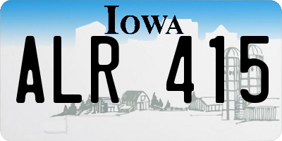 IA license plate ALR415