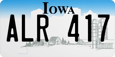IA license plate ALR417