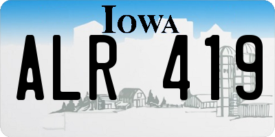 IA license plate ALR419