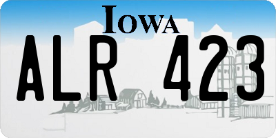 IA license plate ALR423