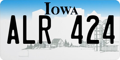 IA license plate ALR424