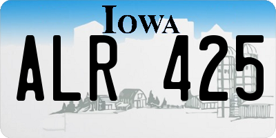 IA license plate ALR425