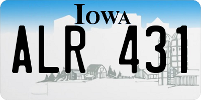 IA license plate ALR431