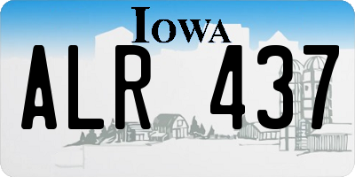 IA license plate ALR437