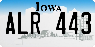 IA license plate ALR443