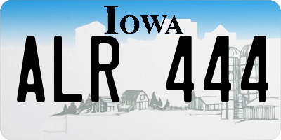 IA license plate ALR444