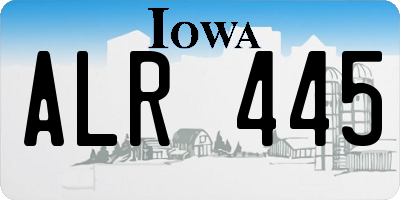 IA license plate ALR445