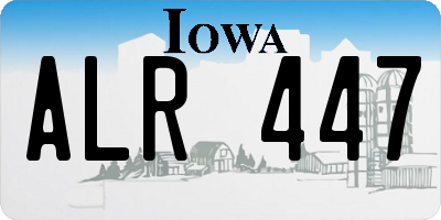 IA license plate ALR447