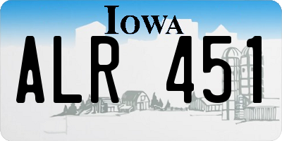IA license plate ALR451