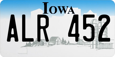 IA license plate ALR452