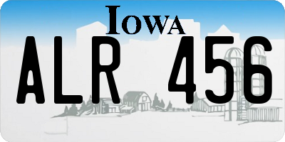 IA license plate ALR456