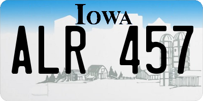 IA license plate ALR457