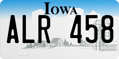 IA license plate ALR458