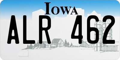 IA license plate ALR462