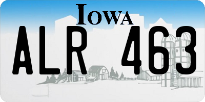 IA license plate ALR463