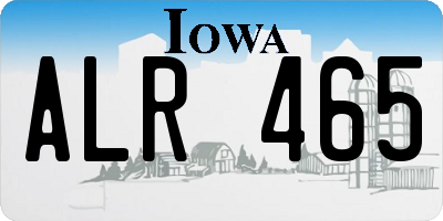 IA license plate ALR465