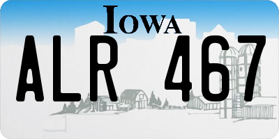 IA license plate ALR467