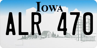 IA license plate ALR470