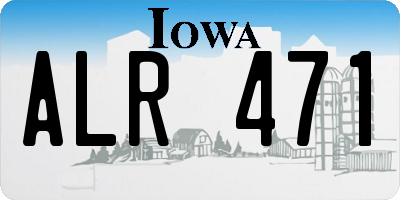 IA license plate ALR471