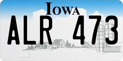 IA license plate ALR473