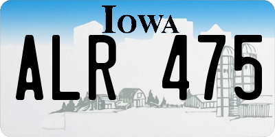 IA license plate ALR475