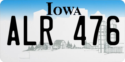 IA license plate ALR476