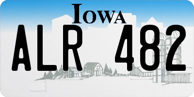 IA license plate ALR482