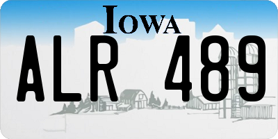 IA license plate ALR489