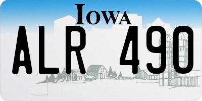 IA license plate ALR490