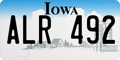 IA license plate ALR492