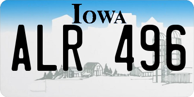 IA license plate ALR496
