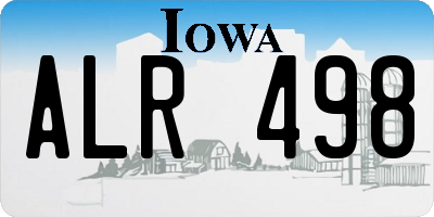 IA license plate ALR498