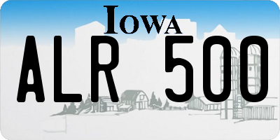 IA license plate ALR500