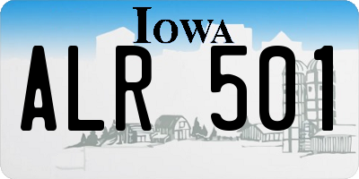 IA license plate ALR501