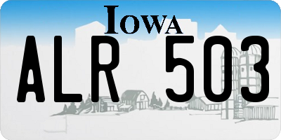 IA license plate ALR503