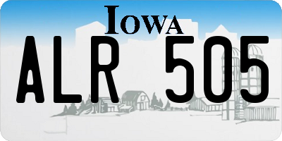 IA license plate ALR505