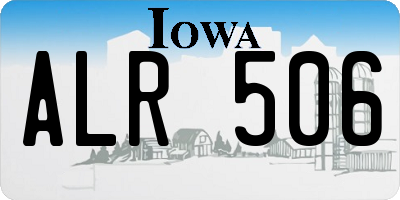 IA license plate ALR506