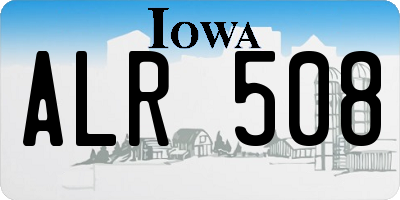 IA license plate ALR508