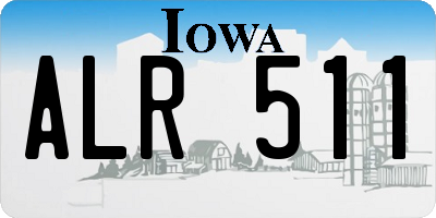 IA license plate ALR511