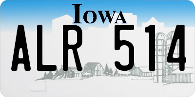 IA license plate ALR514