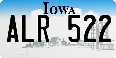 IA license plate ALR522