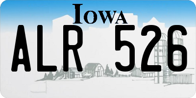 IA license plate ALR526