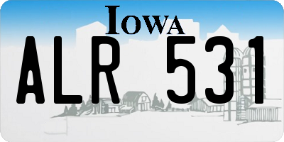 IA license plate ALR531