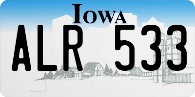 IA license plate ALR533