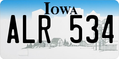 IA license plate ALR534